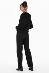 Sweatvest Met Capuchon En Ritssluiting — Zwart
