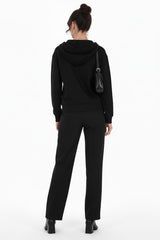 Sweatvest Met Capuchon En Ritssluiting — Zwart