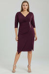 Plus - Size Midi - Avondjurk In Paars Met Taille - Detail