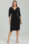 Plus - Size Midi Avondjurk Met Tailleaccent – Zwart