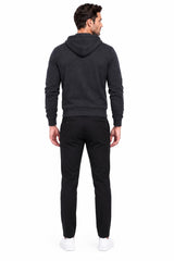 Herren Stoffhose, Moderner Schnitt – Schwarz