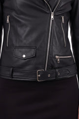 Veste Biker En Similicuir Zippée — Noir