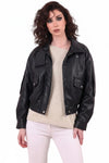 Veste En Similicuir Taille Élastiquée – Noir