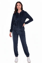 Ensemble Velours À Capuche — Bleu Marine
