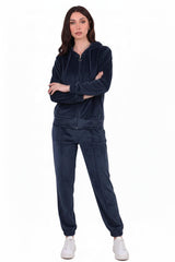 Ensemble Velours À Capuche — Bleu Marine
