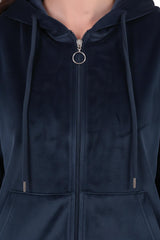 Ensemble Velours À Capuche — Bleu Marine