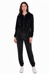 Ensemble Velours À Capuche — Noir