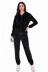 Ensemble Velours À Capuche — Noir