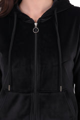 Ensemble Velours À Capuche — Noir