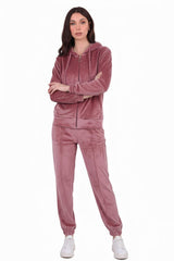 Samt - Set Mit Kapuze — Rosa