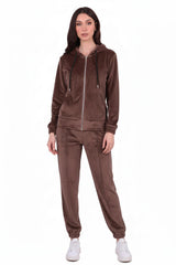 Ensemble Velours À Capuche - Marron