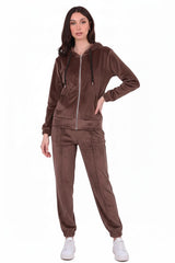 Ensemble Velours À Capuche - Marron