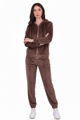 Ensemble Velours À Capuche - Marron
