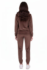 Ensemble Velours À Capuche - Marron