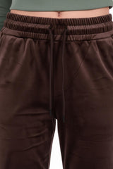 Velours - Jogginghose, Gerade — Braun