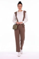 Set Mit Schal Und Langen Ärmeln — Taupe