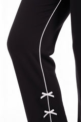 Schwarze Jogginghose Mit Schleifendetail Am Saum