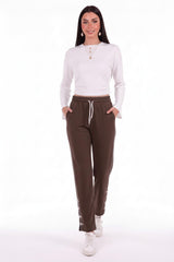 Arabiyeli Jogginghose Mit Schleifendetail – Hellbraun