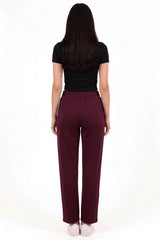 Jogging Taille Haute Brodé — Bordeaux