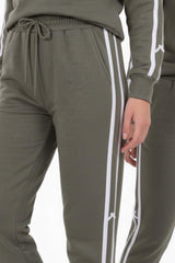 Ensemble Sweat Rayé Avec Nœud — Kaki