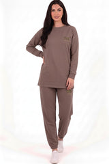 Ensemble Sweat Brodé Tigre — Marron