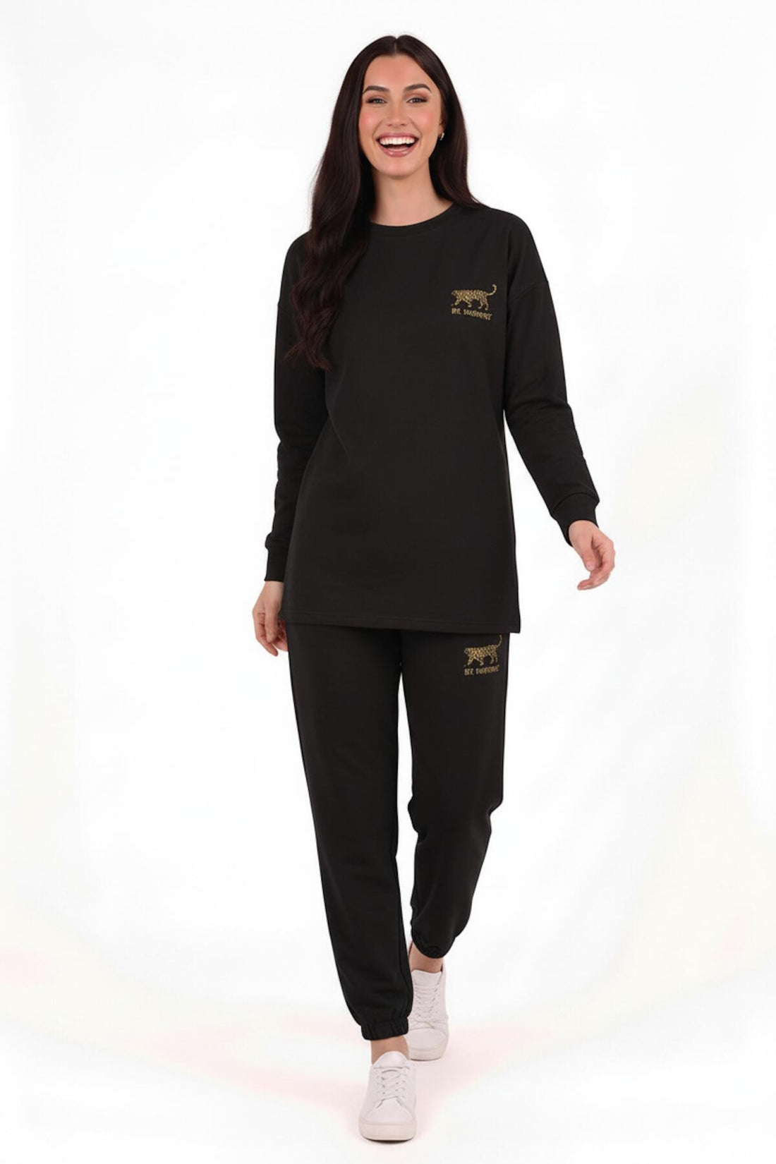 Ensemble Sweat Brodé Tigre — Noir