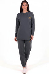 Ensemble Sweat Brodé Tigre — Anthracite
