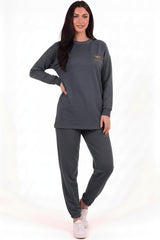 Ensemble Sweat Brodé Tigre — Anthracite