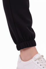Long - Sleeve Set With Heart Embroidery — Black