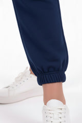 Long - Sleeve Set With Bear Embroidery — Navy