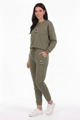 Teddy - Embroidered Tracksuit Set — Khaki