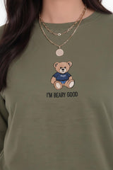 Teddy - Embroidered Tracksuit Set — Khaki