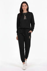 Teddy - Embroidered Tracksuit Set — Black