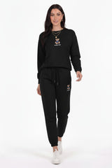 Teddy - Embroidered Tracksuit Set — Black