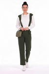 Langarm - Set Mit Schal In Khaki