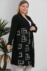 Cardigan Grande Taille À Motif Orné De Pierres — Noir