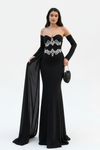 Zwarte, Strapless Avondjurk In Mermaid - Model
