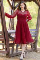 Bordeaux Midi - Abendkleid