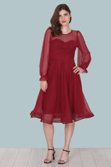 Bordeaux Midi - Abendkleid