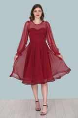 Bordeaux Midi - Abendkleid