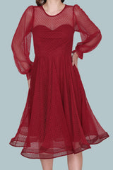 Bordeaux Midi - Abendkleid