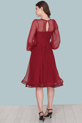 Bordeaux Midi - Abendkleid
