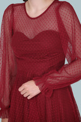 Bordeaux Midi - Abendkleid