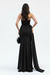 Zwarte, Strapless Avondjurk In Mermaid - Model