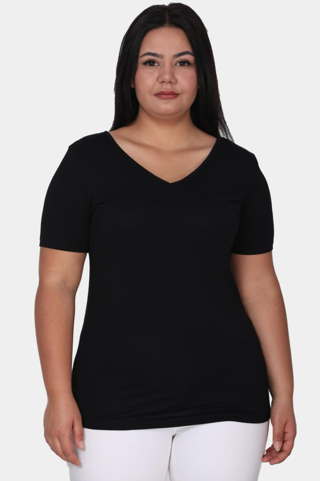 Blouse In Grote Maten — Zwart