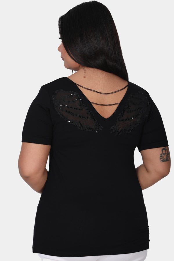Blouse In Grote Maten — Zwart
