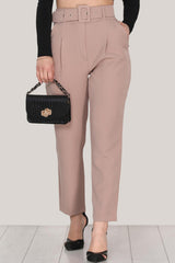 Broek Met Ceintuur — Taupe