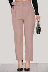 Broek Met Ceintuur — Taupe