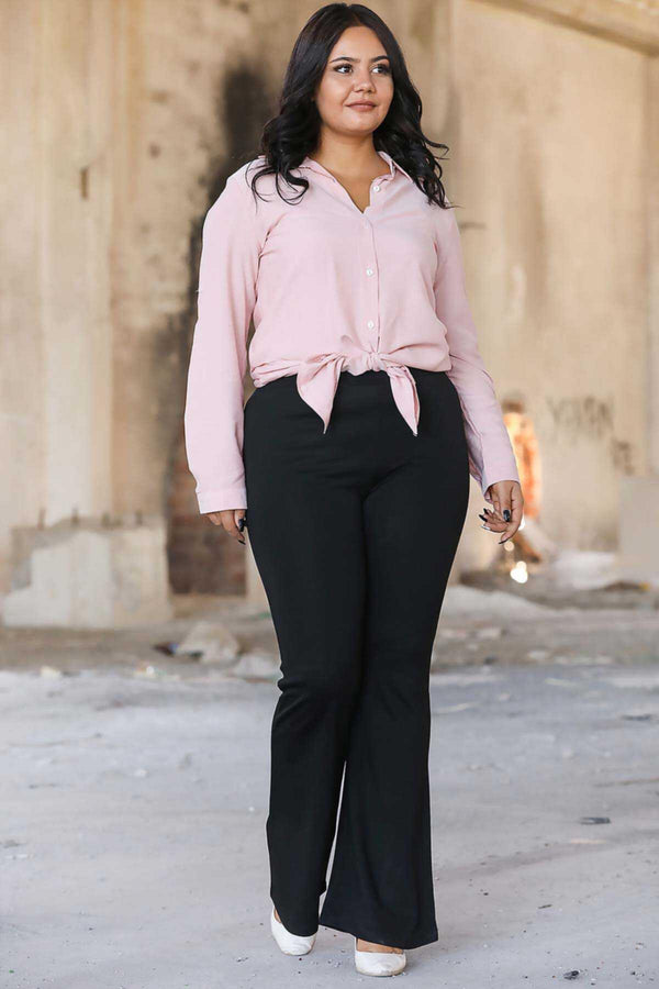 Plus - Size Flared Legging – Zwart