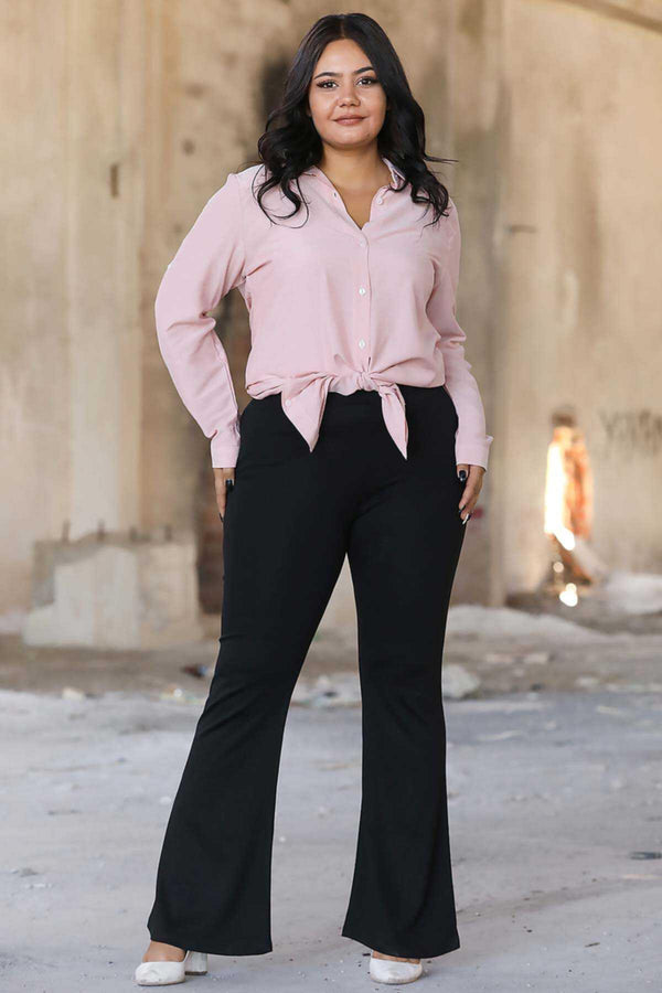 Plus - Size Flared Legging – Zwart